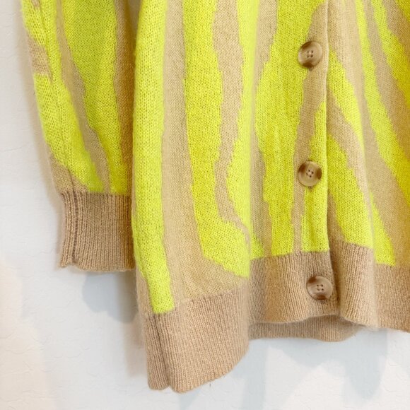 TNA Mohair Blend Utica Button Up Animal Print Cardigan Sweater Top Winter Small - Picture 4 of 11